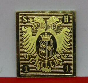 Moderner 24kt vergoldet 7,5g Silberstempel Barren Deutsch Schleswig Holstein 1850