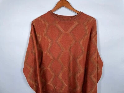 Suéter De Colección Mezcla de Lana Patrón Geométrico Adulto Medio Quemado Naranja Ligero Foto 1 de 4