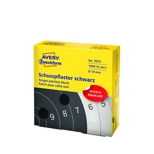 AVERY Zweckform Schußpflaster schwarz Durchmesser: 19 mm 1.000 Stück - Bild 1 von 1