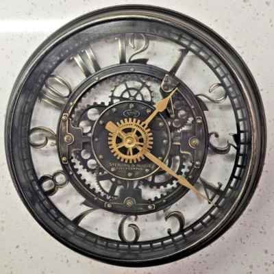 Gears 12" Brushed Oil Rubbed Bronze Round Wall Clock - Image 1 of 4