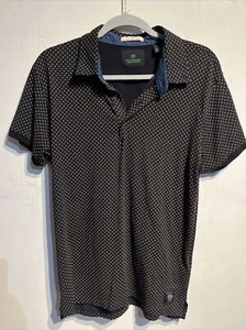 SCOTCH & SODA AMSTERDAM COUTURE DESIGNER POLO SHIRT Mens Large Navy Polka Dot - Picture 1 of 8