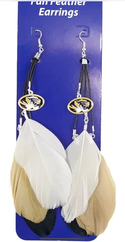 Little Earth NCAA University Of Missouri Tigers -Mizzou Feather Earrings Cover