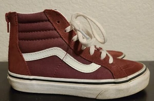 Vans Sk8 Hi Zip Shoes Sneakers Burgundy Kids US Size 1 Back Zipper  - Picture 1 of 9
