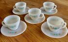 Fire King Bonnie Blue Cornflower Cup and Saucer set of 5