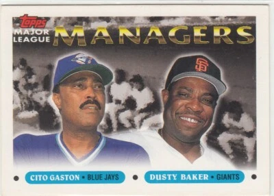 1993 Topps - Major League Managers Dusty Baker, Cito Gaston #514 - Image 1 of 2