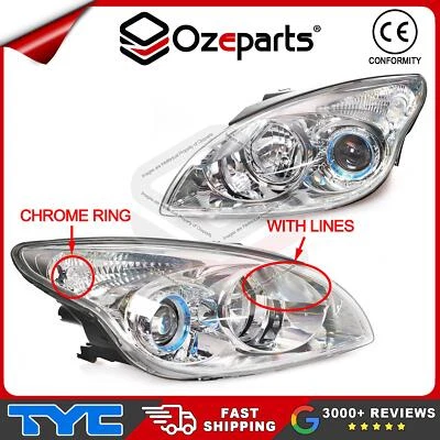 Set / Pair LH+RH Head Light Lamp For Hyundai I30 FD 2007~2009 Hatch & Wagon - image 1 of 4