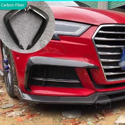 Parachoques delantero seco de fibra de carbono Canard aleta para Audi A3 8V S3 RS3 2017-19 Foto 1 de 4