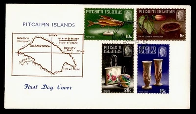 DR WHO 1968 PITCAIRN ISLANDS FDC ART/HANDICRAFT COMBO M55922 - Image 1 of 2