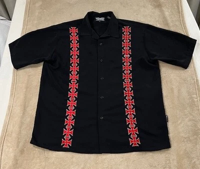 Dragonfly shirt men’s size XL Black/red Short Sleeve Button Up - Image 1 of 4