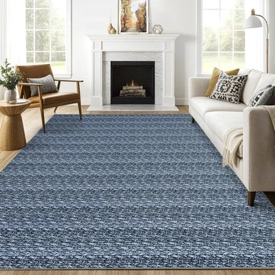 Area Rug 5x7 Braided Print Rug Machine Washable Rug Solid Printed Textured Th... - Image 1 of 4