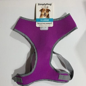 SimplyDog Imbracatura per Cani Riflettente T-Strap XL Viola Neon Nuova - Foto 1 di 5