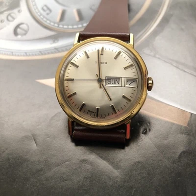 Vintage Mens 1979 Timex Mercury Manual Gold Tone 25618 10679 Watch Working - Image 1 of 4