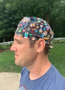 STRANGER THINGS characters skull scrub surgical OR hat surgery cap mens - Picture 1 of 2