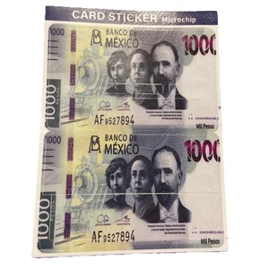 Credit Card Skin Cover ~Vinyl Stickers (2 Pack) - 1000 Pesos-New - Afbeelding 1 van 2