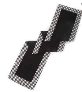 Mackenzie Childs Courtly Check Black Table Runner  - Picture 1 of 3