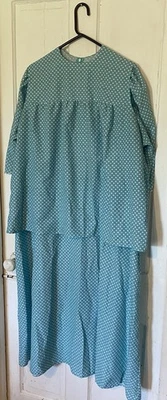Amish Mennonite Cape Dress MATERNITY 46” Bust/56” Waist Modest Blue Polka Dots - Image 1 of 4