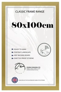 Großer Posterrahmen 80x100cm, 70x100cm, 50x100, 75x100cm, 70x90cm Gold - Bild 1 von 40