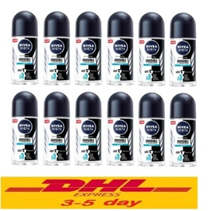 12 x Nivea Deo Herren unsichtbar schwarz & weiß aufrollen reduziert Schweiß & Deodorant 48 Stunden - Bild 1 von 12
