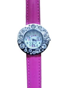 HELLO KITTY Watch Bezel Hot Pink Stainless Steel Sanrio Wrist Watch-No Battery - Picture 1 of 6