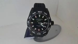 Uhr Locman Stealth 215 Schwarz Stahl Silikon Titanboden 300 Meter Watch - Bild 1 von 1