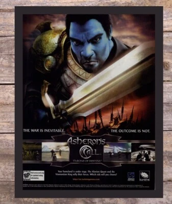 Asheron's Call Throne Of Destiny 2005 Enmarcado Vintage Anuncio Impreso PC Videojuego Arte Foto 1 de 4