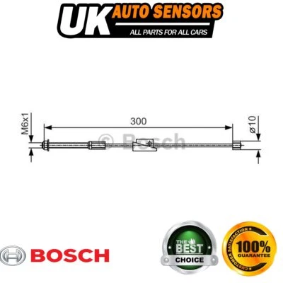 Fits Ford Fiesta 2001-2008 Fusion 2002-2012 Bosch Front Centre Hand Brake Cable - Изображение 1 из 4