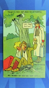 Saucy E S London Early Donald McGill Comic Postcard 1908 Silk Stockings Shoe Lac - Picture 1 of 2