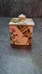 VINTAGE ROYAL WINTON TARTAN THISTLE JAM PRESERVE POT SCOTTISH - Picture 1 of 10