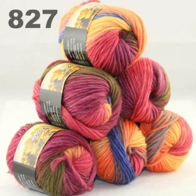 SALE 6BallsX50gr Warm Colorful Rugs Knitting Wool Blankets Crocheted Yarn 27 - Image 1 of 4