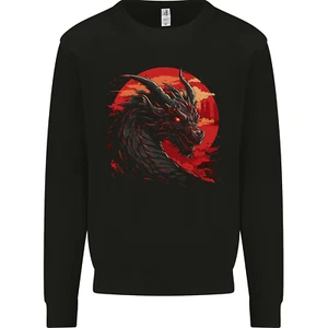 a Fantasy Dragon With a City Backdrop Kids Sweatshirt Jumper - Picture 1 of 3