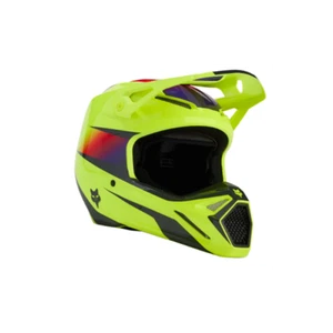 2024 Fox V1 Flora Motocross Helmet Yellow Adults - Picture 1 of 2