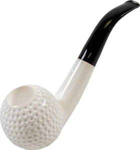 Block Meerschaum Pfeife Golf large graviert / Maßetui / 9 mm - Picture 1 of 1