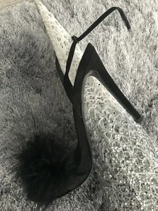 MAGNIFIQUE bijoux  ESCARPIN GUESS FEMME noir engoura TALON 12 CM  POINTURE 36   - Picture 1 of 5