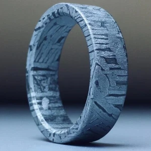 Muonionalusta meteorite ring Meteor Wedding Ring size:8 - Picture 1 of 5