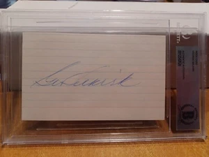 George Selkirk Signed Index Card BSA/ Beckett Slabbed - Picture 1 of 3