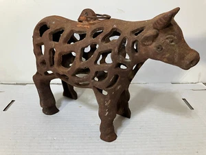 Gusseisen Stier Kuh hängend japanische Outdoor Laterne Vintage - Bild 1 von 11