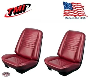 1967 Chevelle Convertible Red Madrid Bucket Seat & Rear Bench Upholstery by TMI  - Bild 1 von 4
