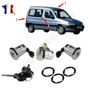 KIT COMPLET BARILLET AVANT + SERRURE DE PORTE ARRIERE pour BERLINGO PARTNER - Imagen 1 de 6