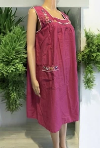 VTG Anthony Richards Mumu House Dress Size Large Sleeveless Floral Lounge Granny - Picture 1 of 11