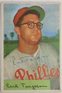 Earl Torgeson (d.1990) Phillies Autographed 1954 Bowman #143 Signed RARE Card 