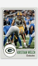 Kristian Welch Custom Green Bay Packers Football Card ACEO. Limited Print Run