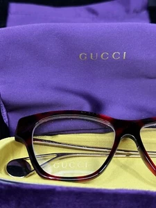 Gucci Tortoise/Gold Full Rim Unisex Eyeglasses - Genuine - Picture 1 of 8