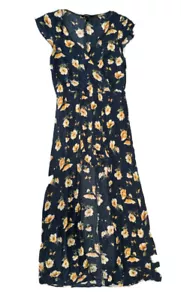 Forever 21 Romper Dress Size Medium Blue Floral Sleeveless - Picture 1 of 7