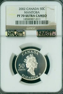 2002 CANADA MANITOBA SILVER 50 CENTS NGC PF70 UHCam MAC FINEST MAC SPOTLESS * - Picture 1 of 4