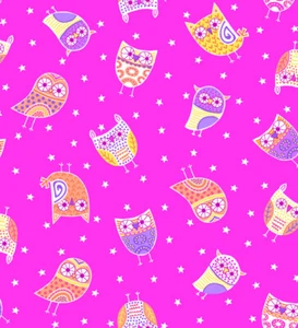 AE Nathan Comfy Flannel ~ Owls on Pink (0984-22) ~ per half yard - Picture 1 of 1