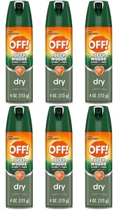 OFF Sportsmen Deep Woods Dry Insect Repellent Mosquito Bug Deet Spray 4 oz- 6 Pk - Picture 1 of 12