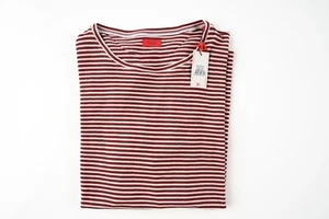 Isaia Napoli Rojo Rayas Ligero Pullover Cuello Redondo Suéter Camisa 2XL NUEVO CON ETIQUETAS $795 - Imagen 1 de 5