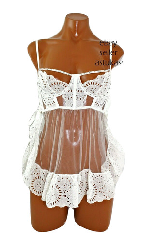UNDERCOVER Grembiule occhiello Victoria's Secret Designer Collection solo babydoll taglia 34C bianco