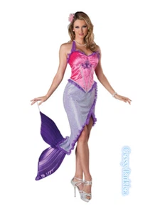 X-D1-4 Sexy Mermaid Princess Hot Pink Purple Mermaid Cartoon Costume - Picture 1 of 2