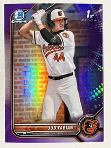 Jud Fabian 2022 Bowman Draft Chrome Prospects Purple Refractor 047/250 - Picture 1 of 2